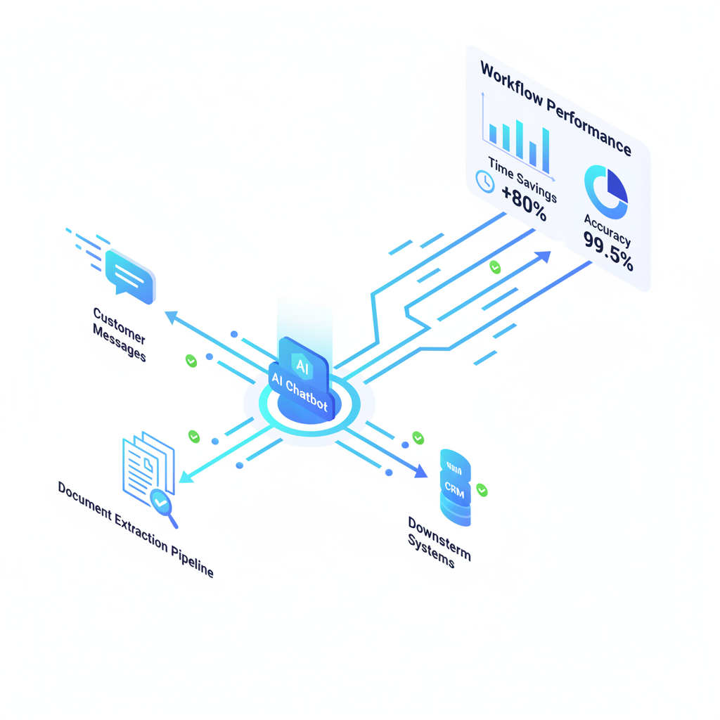 AI-driven workflow automations handling chat, documents, and cross-system events